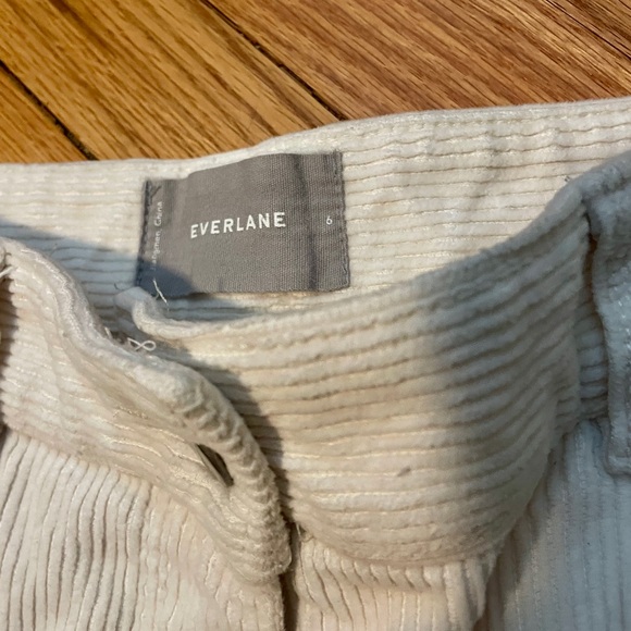 Everlane Bone White Corduroy Straight Leg Crop Pants Size 6 - Picture 4 of 5